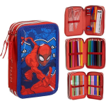 ARTESANIA CERDA 2700001649 ASTUCCIO SPIDERMAN  3 ZIP LICENZA UFFICIALE, con accessori Giotto:pennarelli, matite e penne 