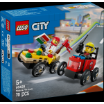 LEGO 60458 CITY PACK VEICOLI DA CORSA: PIZZAIOLO CONTRO POMPIERE 