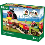 BRIO 33719 Set Ferrovia della Fattoria, Set Costruzioni Trenino in Legno da 20 Pezzi, Giocattolo per Bambino e Bambina 3+ Anni