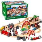 BRIO 33658 Set Ferrovia Deluxe, Set Costruzioni Trenino in Legno, Giocattolo per Bambino e Bambina 3+ Anni