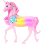 MATTEL JCP78 BARBIE UNICORNO Luci Brillanti, cavallo con 20 combinazioni interattive di luci, suoni e musica