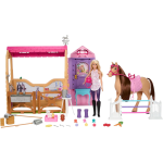 MATTEL FXJ44 BARBIE RANCH DEI SOGNI, Playset Stalla, con bambola e cavallo - 3 ANNI+