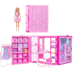 MATTEL HXD58 BARBIE ARMADIO DEI SOGNI,  playset con bambola bionda alla moda, armadio largo 90+ cm con 25 vestiti e accessori