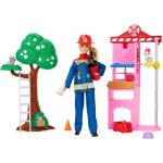 MATTEL HRG55 BARBIE CARRIERE - VIGILESSA DEL FUOCO, playset con bambola e caserma dei pompieri - 3 ANNI+