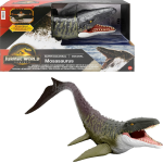 MATTEL JGB51 JURASSIC WORLD LA RINASCITA - Mosasauro Super Colossale, enorme dinosauro snodato con due mosse d'attacco