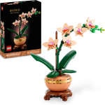 LEGO 10343 BOTANICAL COLLECTION Mini-Orchidea, Set di Fiori Finti con Vaso, Bocciolo e Foglie Artificiali - 