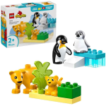 LEGO 10442 DUPLO, My Town Famiglie di animali selvatici: pinguini e leoni - Giochi di apprendimento precoce