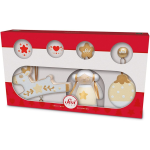 SEVI 83099 Set Decorazioni natalizie bianche (3 pz.) | Sevi | Decorazioni albero di Natale in legno. Collezione artigianale | 28x15,5x5cm |