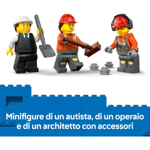 LEGO 60478 CITY BETONIERA, Veicolo da Cantiere, 3 Minifigure, Tamburo Rotante e Funzione di Scarico Cemento - 7 ANNI+