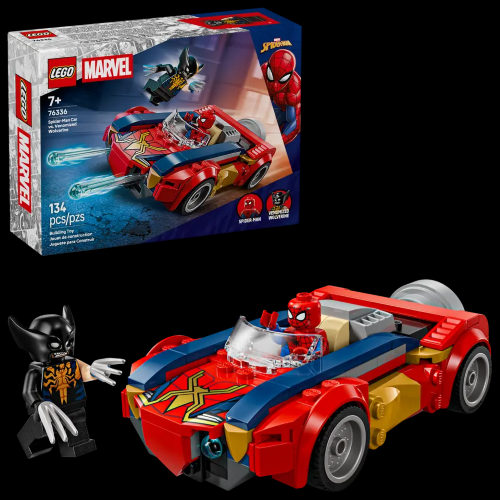 LEGO 76336 MARVEL Auto di Spider-Man vs. Venomized Wolverine