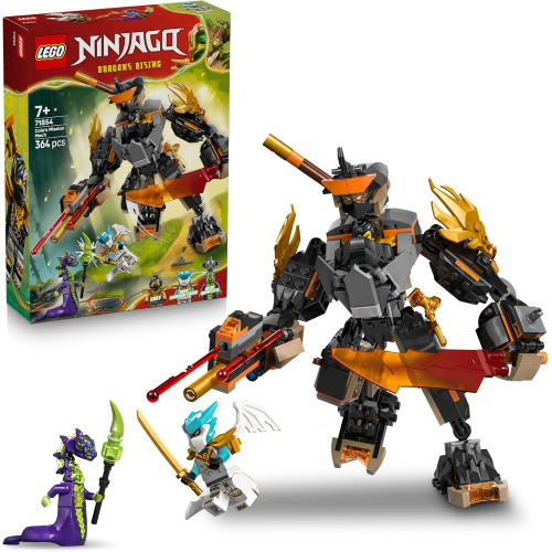 LEGO 71854 NINJAGO Mech della Missione di Cole e Drago Zane - Giocattolo Ninja con Action Figure, 3 Minifigure e Spade - 7 ANNI+