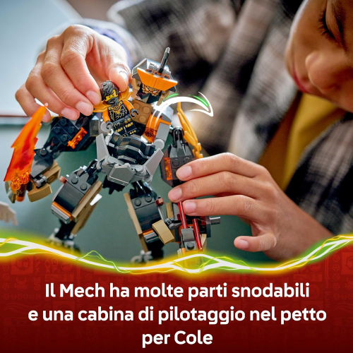 LEGO 71854 NINJAGO Mech della Missione di Cole e Drago Zane - Giocattolo Ninja con Action Figure, 3 Minifigure e Spade - 7 ANNI+