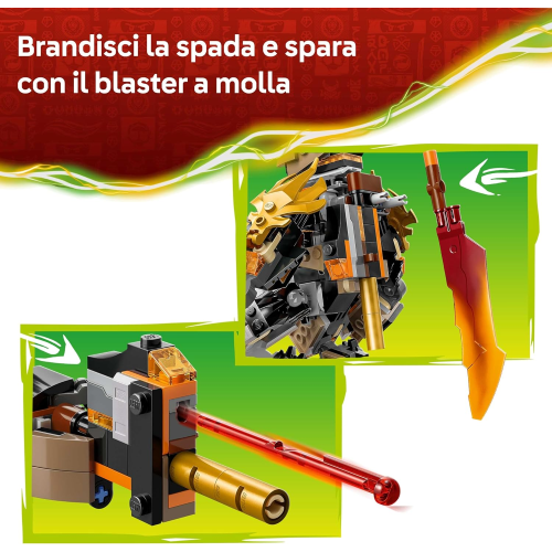 LEGO 71854 NINJAGO Mech della Missione di Cole e Drago Zane - Giocattolo Ninja con Action Figure, 3 Minifigure e Spade - 7 ANNI+