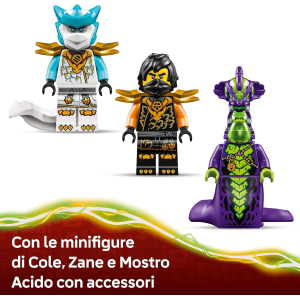 LEGO 71854 NINJAGO Mech della Missione di Cole e Drago Zane - Giocattolo Ninja con Action Figure, 3 Minifigure e Spade - 7 ANNI+