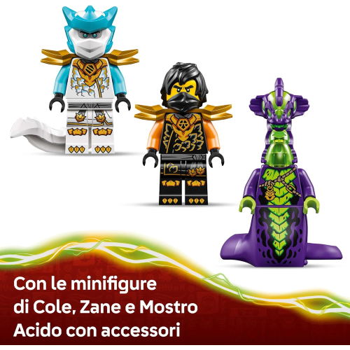 LEGO 71854 NINJAGO Mech della Missione di Cole e Drago Zane - Giocattolo Ninja con Action Figure, 3 Minifigure e Spade - 7 ANNI+