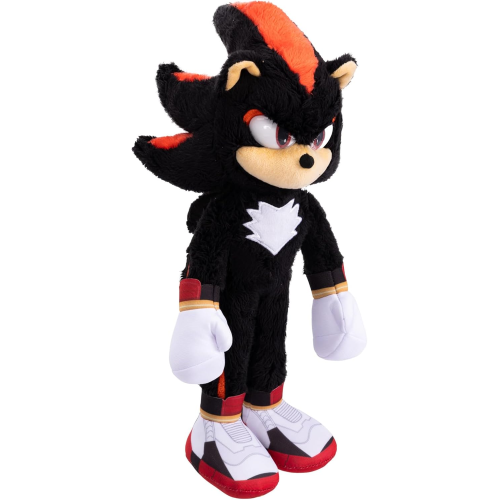 JAKKS 42360 SONIC THE HEDGEHOG, Peluche di Shadow Deluxe 33 cm, realizzato in materiale super Morbido