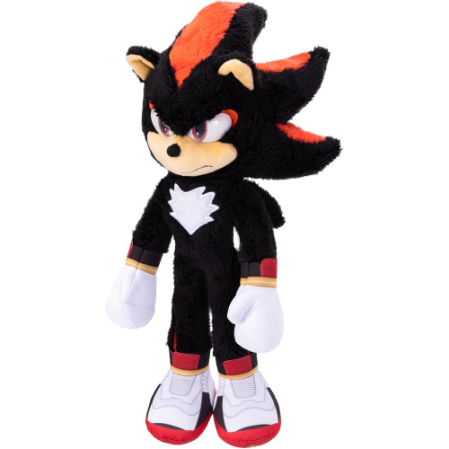 JAKKS 42360 SONIC THE HEDGEHOG, Peluche di Shadow Deluxe 33 cm, realizzato in materiale super Morbido