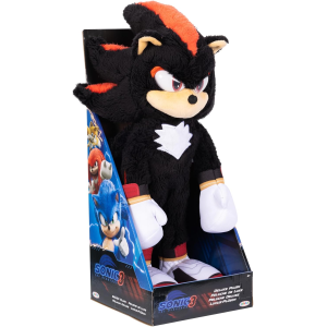 JAKKS 42360 SONIC THE HEDGEHOG, Peluche di Shadow Deluxe 33 cm, realizzato in materiale super Morbido