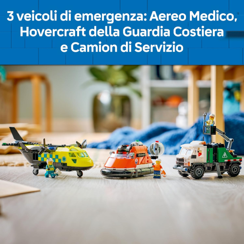 LEGO 60505 CITY Remix Aereo, Camion di Servizio e Hovercraft Giocattolo - Kit Veicoli Modello Mix & Match con 3 Minifigure - 7 ANNI+
