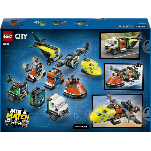 LEGO 60505 CITY Remix Aereo, Camion di Servizio e Hovercraft Giocattolo - Kit Veicoli Modello Mix & Match con 3 Minifigure - 7 ANNI+
