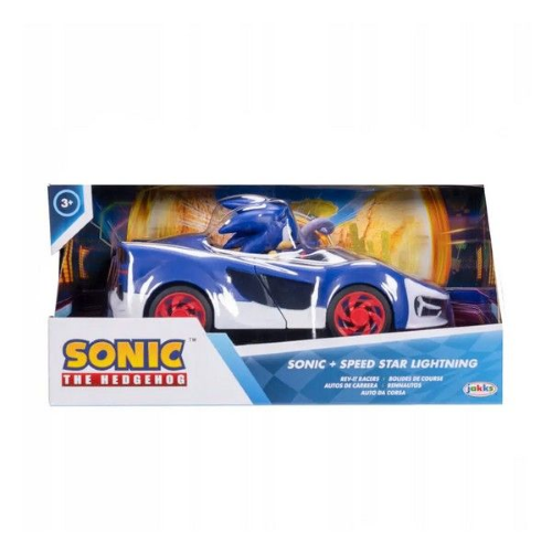 JAKKS 42824 SONIC Personaggio di SONIC con SPEED STAR LIGHTNING, A RETROCARICA - 3 ANNI+