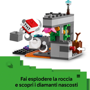 LEGO 21274 MINECRAFT, L’Incontro con il Sorvegliante -Mob e Funzione TNT di Caduta Massi - 7 ANNI+
