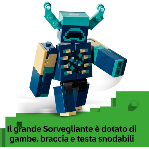LEGO 21274 MINECRAFT, L’Incontro con il Sorvegliante -Mob e Funzione TNT di Caduta Massi - 7 ANNI+