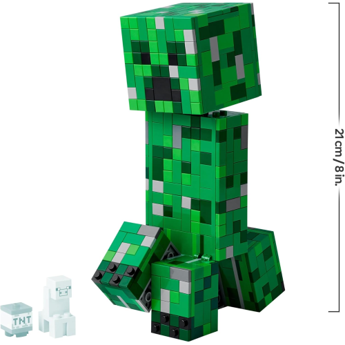 LEGO 21276 MINECRAFT THE CREEPER,  Action Figure di Mob Snodabile con Scomparto Segreto con Maiale e Elemento TNT - 7 ANNI+