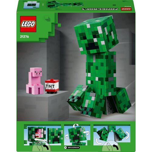 LEGO 21276 MINECRAFT THE CREEPER,  Action Figure di Mob Snodabile con Scomparto Segreto con Maiale e Elemento TNT - 7 ANNI+