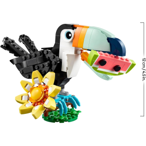LEGO 31173 CREATOR 3 IN 1, Animali Selvatici: Tucano Tropicale con Fiore - Animale  Trasformabile in Farfalla o Pesce Tropicale