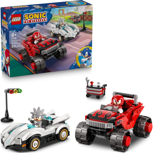 LEGO 71118 SONIC THE HEDGEHOG, Auto di Silver vs. Monster Truck di Knuckles 