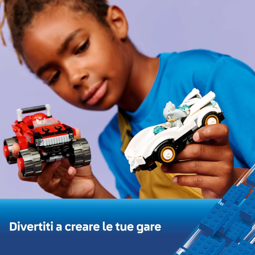 LEGO 71118 SONIC THE HEDGEHOG, Auto di Silver vs. Monster Truck di Knuckles 