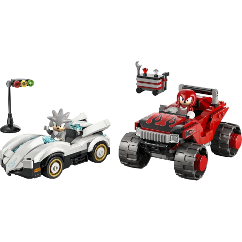 LEGO 71118 SONIC THE HEDGEHOG, Auto di Silver vs. Monster Truck di Knuckles 