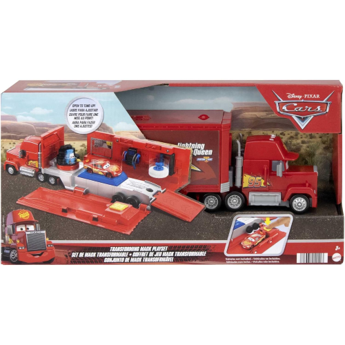 Mattel Disney Pixar Cars - Mack Trasformabile Playset, Giocattolo 2 in 1 con Camion e Officina