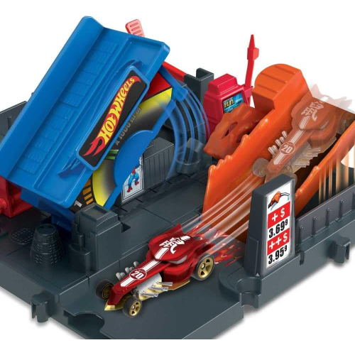 MATTEL HKX45 Hot Wheels City - Contenitore per benzina con 1 veicolo per bambini dai 4 anni in su