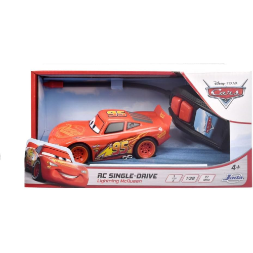 JADA DISNEY CARS, RADIOCOMANDO SAETTA MC QUEEN 1/32 1 CANALE, Dickie Toys Colore Rosso, 203081008