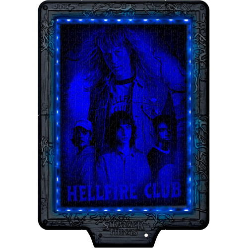 CLEMENTONI 35610 STRANGER THINGS Metamorphic Art Collection - Vecna's Curse, Quadro Interattivo 520 Pezzi con Cornice e LED