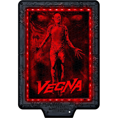CLEMENTONI 35610 STRANGER THINGS Metamorphic Art Collection - Vecna's Curse, Quadro Interattivo 520 Pezzi con Cornice e LED