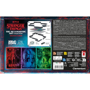 CLEMENTONI 35610 STRANGER THINGS Metamorphic Art Collection - Vecna's Curse, Quadro Interattivo 520 Pezzi con Cornice e LED