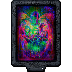 CLEMENTONI 35155 STRANGER THINGS Metamorphic Art Collection - The Upside Down, Quadro Interattivo 520 Pezzi con Cornice e LED