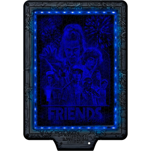 CLEMENTONI 35155 STRANGER THINGS Metamorphic Art Collection - The Upside Down, Quadro Interattivo 520 Pezzi con Cornice e LED