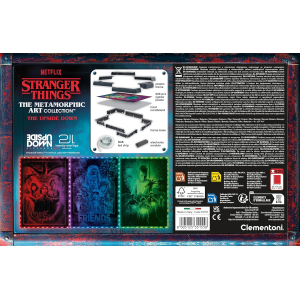 CLEMENTONI 35155 STRANGER THINGS Metamorphic Art Collection - The Upside Down, Quadro Interattivo 520 Pezzi con Cornice e LED