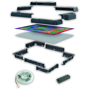 CLEMENTONI 35611 STRANGER THINGS Metamorphic Art Collection -Demogorgon’s Hunt, Quadro Interattivo 520 Pezzi con Cornice e LED