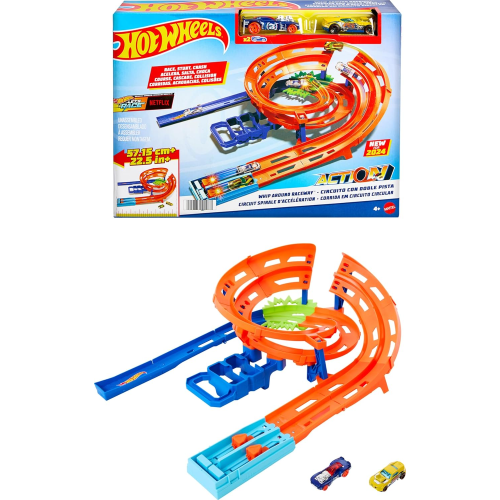 MATTEL HTK17 HOT WHEELS PISTA SUPER VORTICE, playset con lanciatori - 4 ANNI+