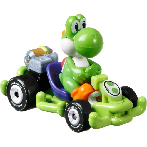 HOT WHEELS GRN19 Modellino KART 5cm YOSHI Dinosauro Pipe Frame Kart da SUPER MARIO KART SCALA 1/64