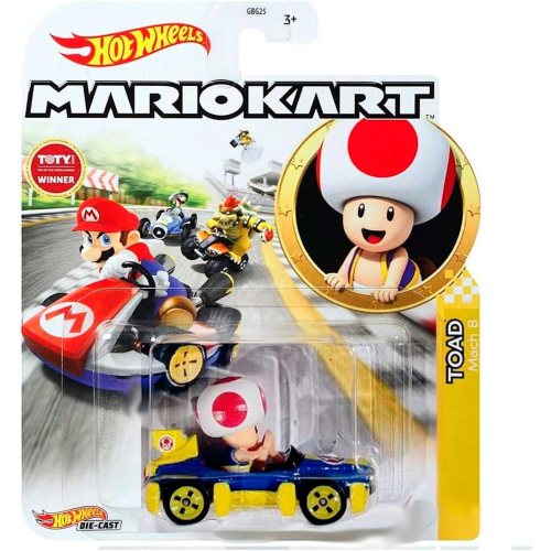 HOT WHEELS HDB35 MODELLINO TOAD MACH 8 - LINEA MARIO KART DIE CAST 1/64 - 3 ANNI+
