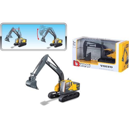 BURAGO 18-32086 ESCAVATORE CINGOLATO - Volvo EC220E - Scala 1:50 - modellino in metallo