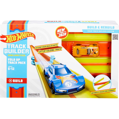 HOT WHEELS TRACK BUILDER BASE, Pista Richiudibile con Macchinina, Giocattolo per Bambini 4+ Anni, GLC91
