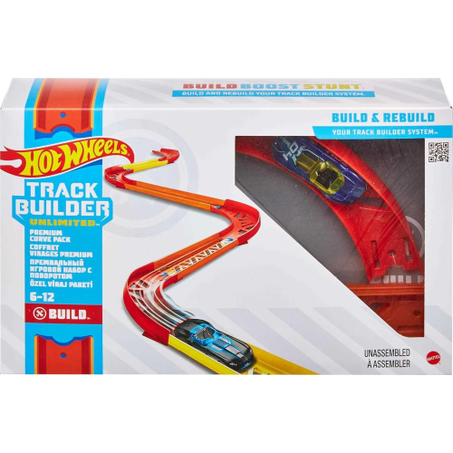 HOT WHEELS TRACK BUILDER BASE, confezione di curve assortite per collegare i set, dai 4 anni in su, GLC88