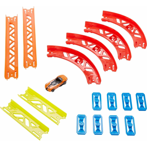 HOT WHEELS TRACK BUILDER BASE, confezione di curve assortite per collegare i set, dai 4 anni in su, GLC88